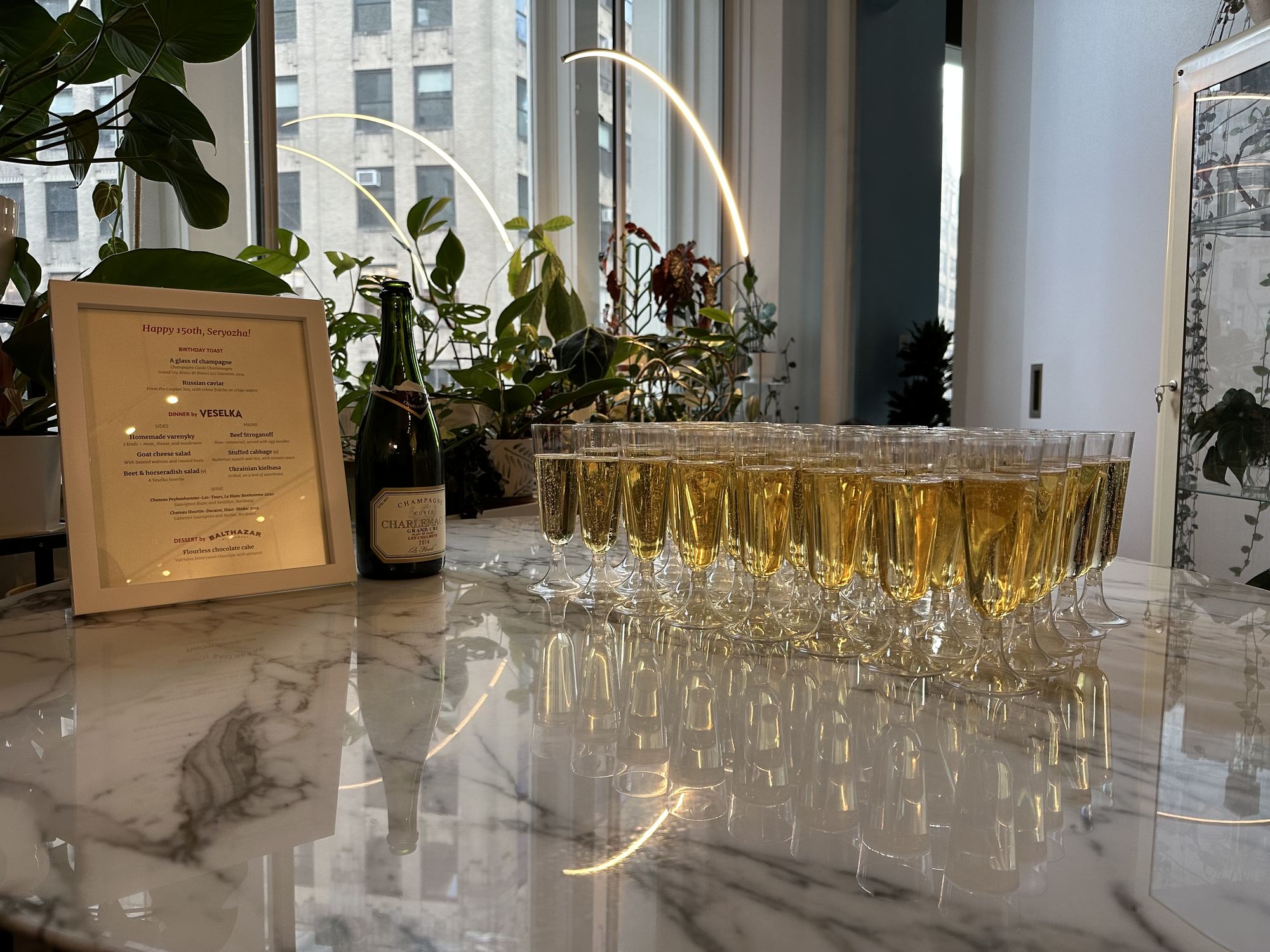 The menu, and a hundred glasses